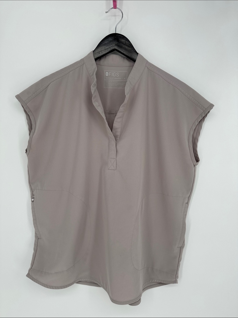 Figs Rafaela Oversized Scrub Top Medium Slate Tan Nurse Hospital Medical - Picture 2 of 9